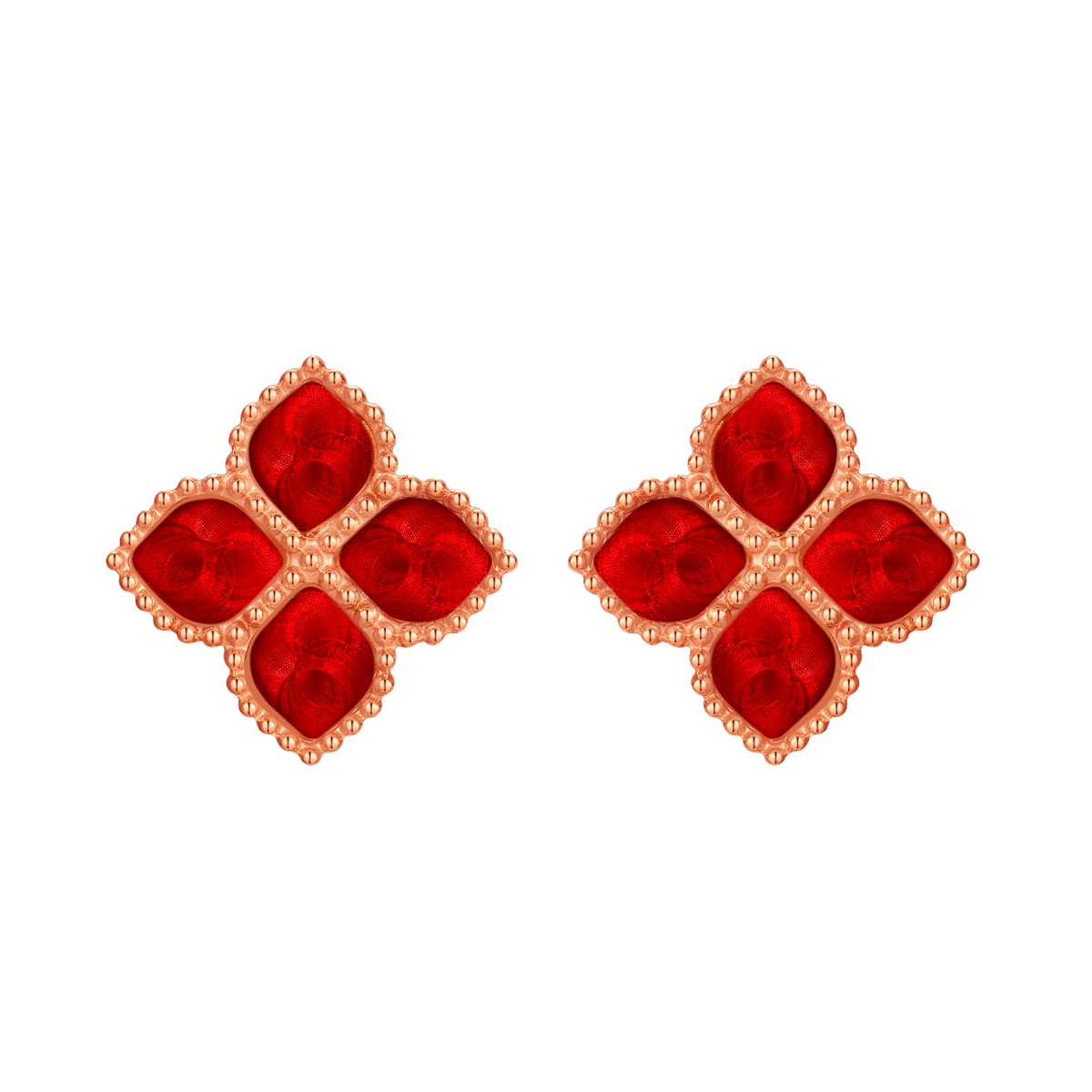 Joory / Earrings Red Rose Gold