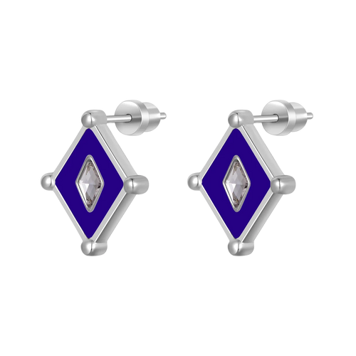 كايت / أقراط  أزرق و فضي