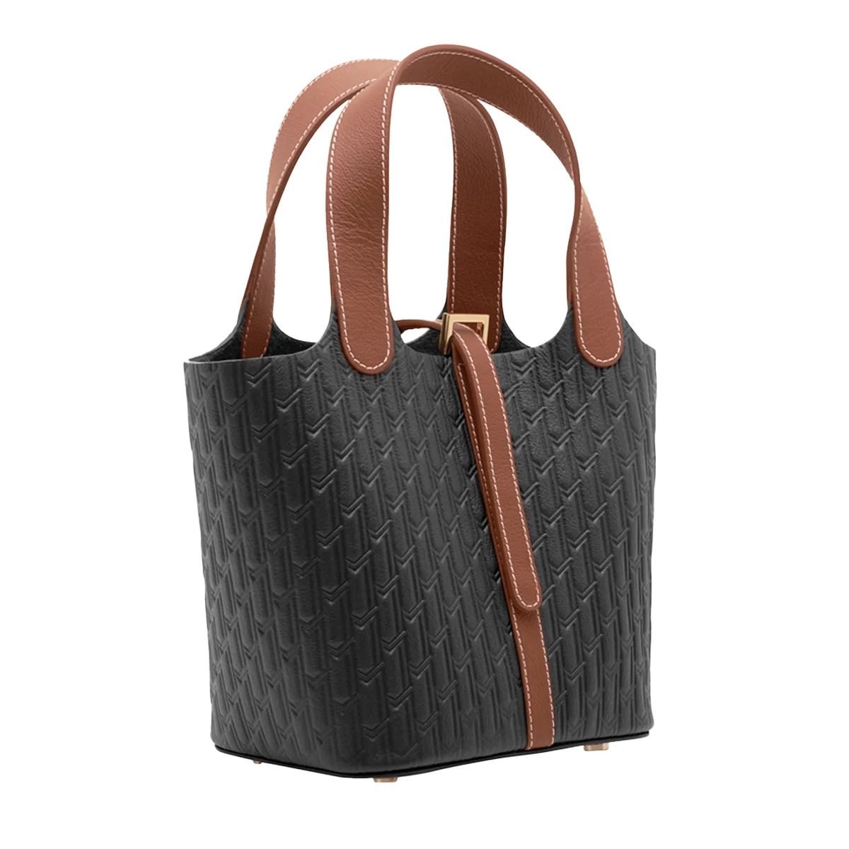 شنطة اليد اليازية / اسود و تان