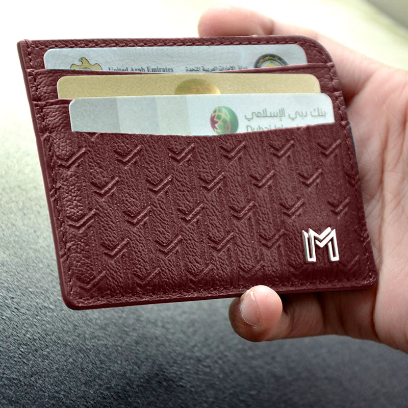 Maitha / Card Holder, Burgundy - Gift Set