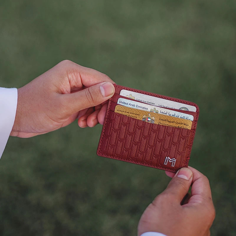 Maitha / Card Holder, Burgundy - Gift Set