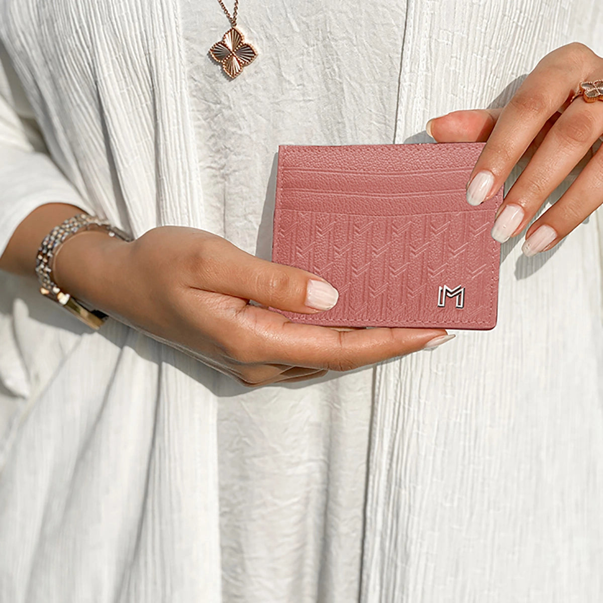 Camel Leather Pink / Silver