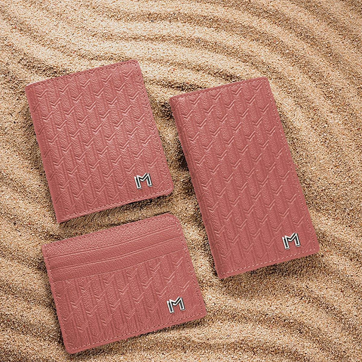 Camel Leather Pink / Silver