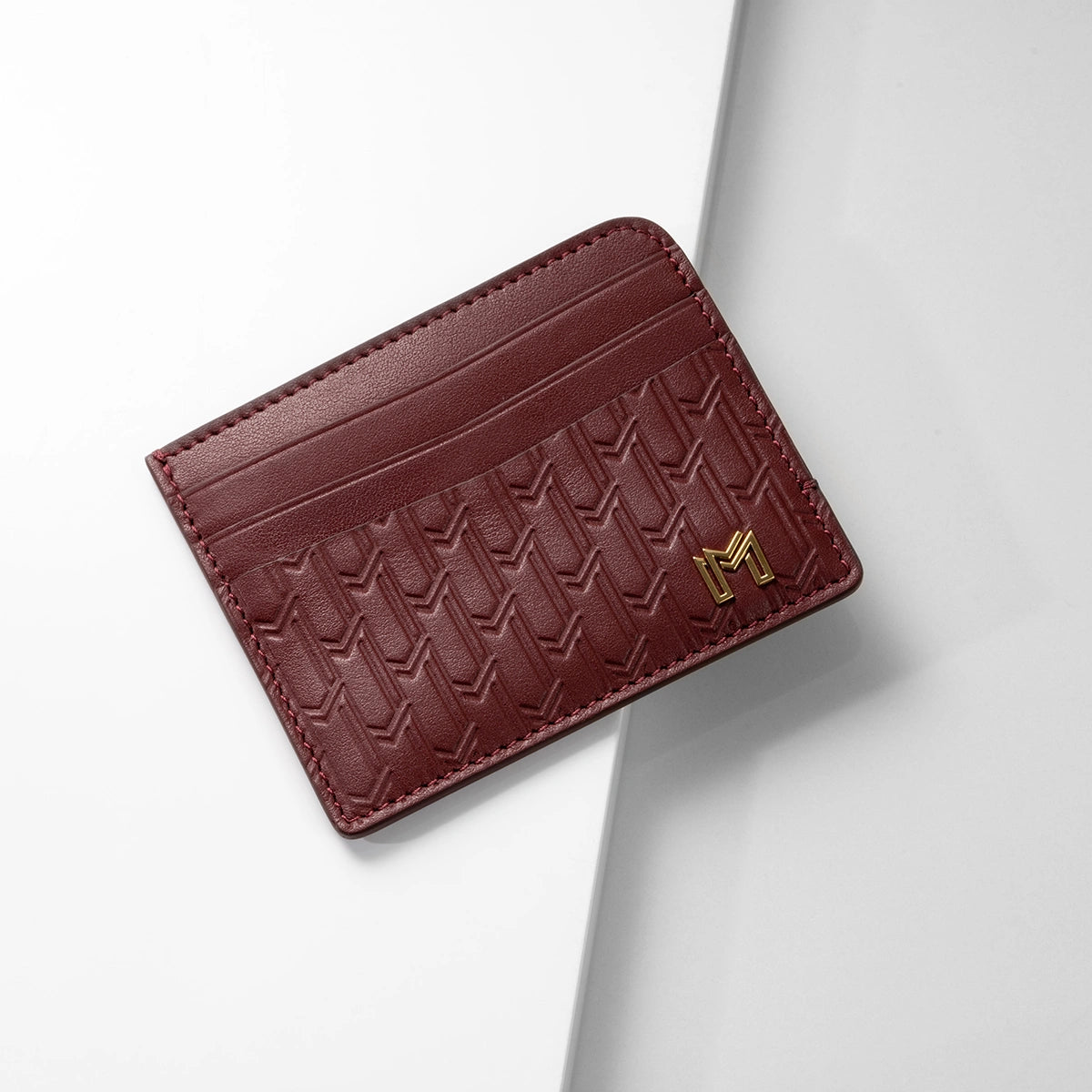 Italian Calfskin Leather Burgundy / Gold