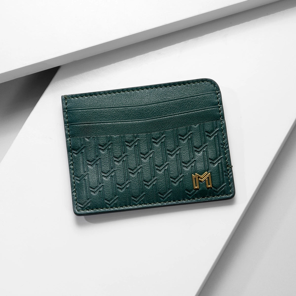 Italian Calfskin Leather Green / Gold