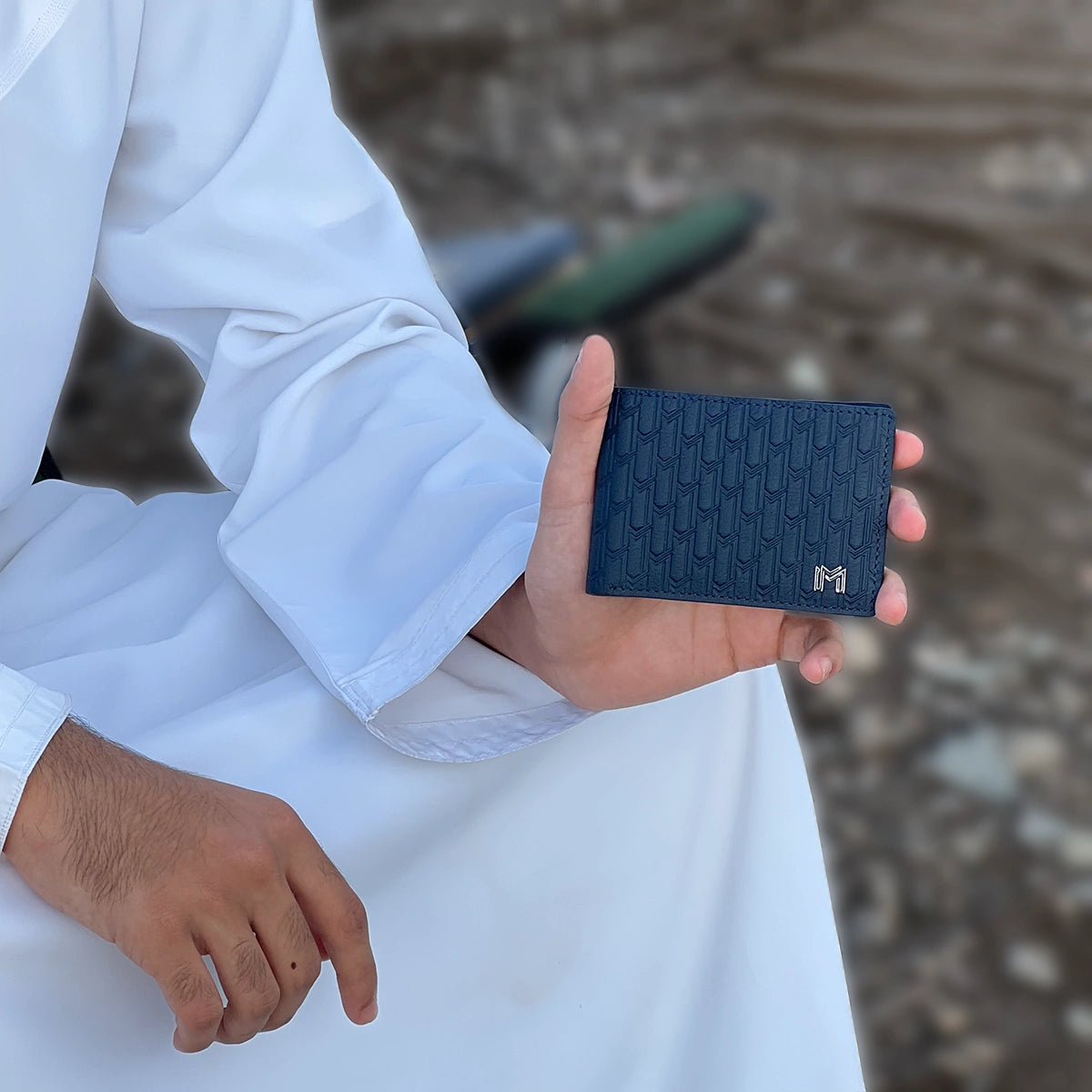 Camel Leather Navy / Silver