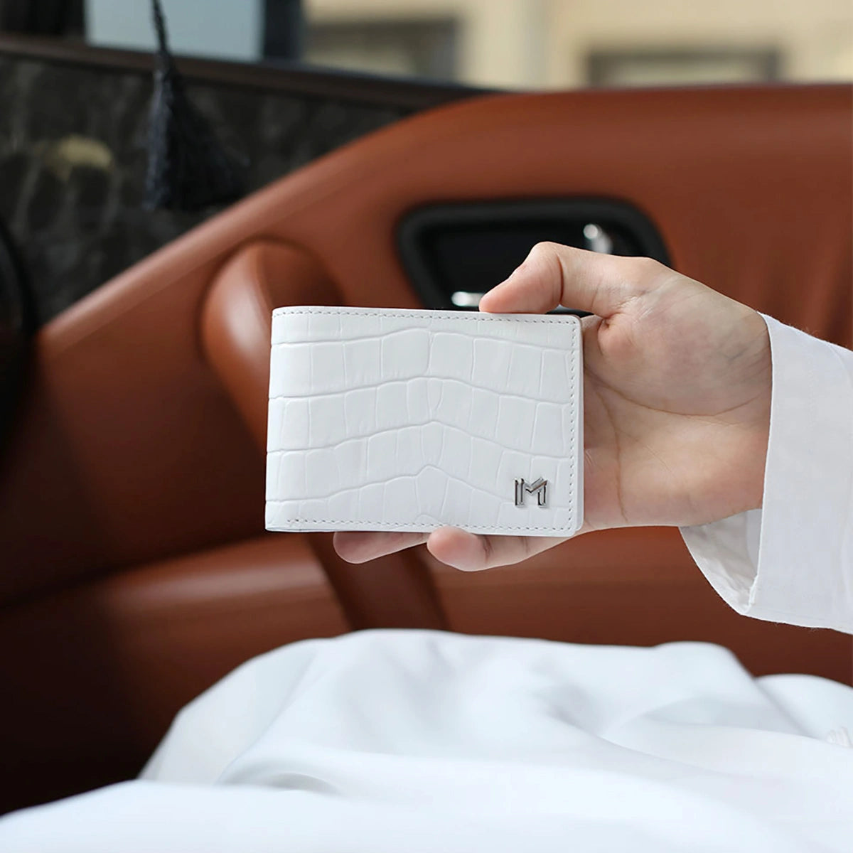 Camel Leather / Crocodile Print