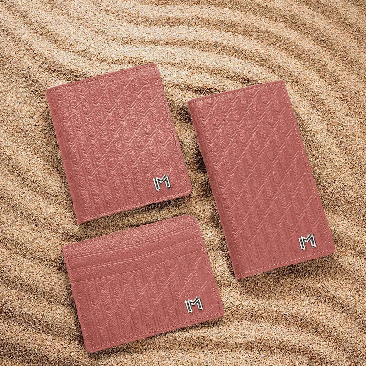 Camel Leather Pink / Silver