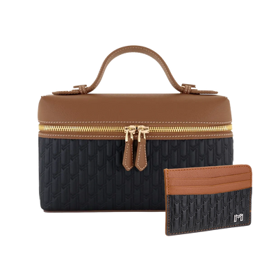Maitha / Card Holder, Black & Tan - Gift Set