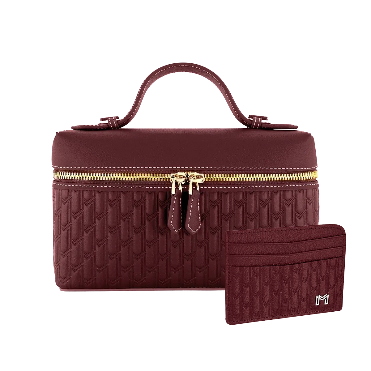 Maitha / Card Holder, Burgundy - Gift Set