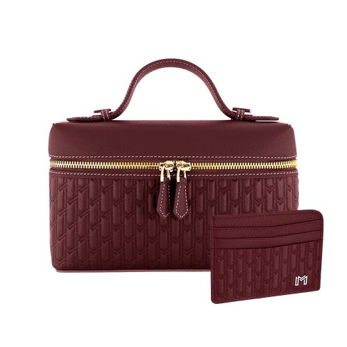 Maitha / Card Holder, Burgundy - Gift Set