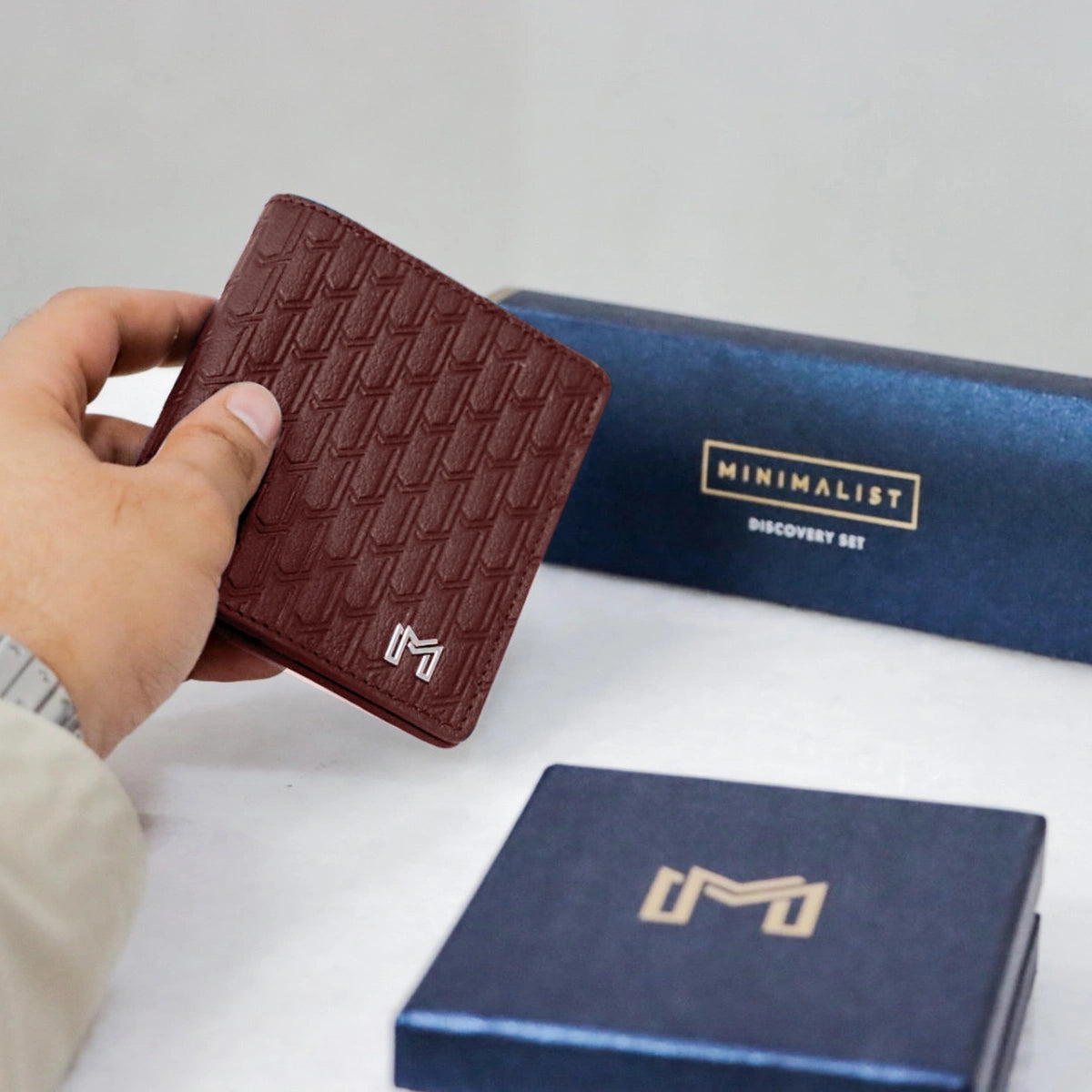 Camel Leather Burgundy / Silver