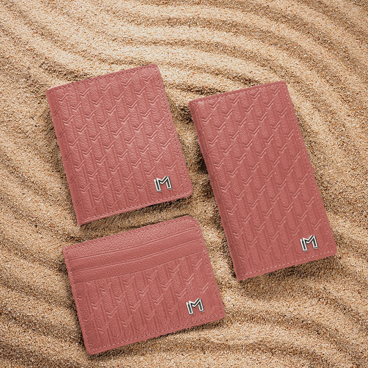 Camel Leather Pink / Silver