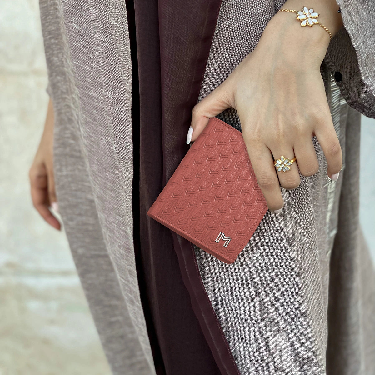 Camel Leather Pink / Silver