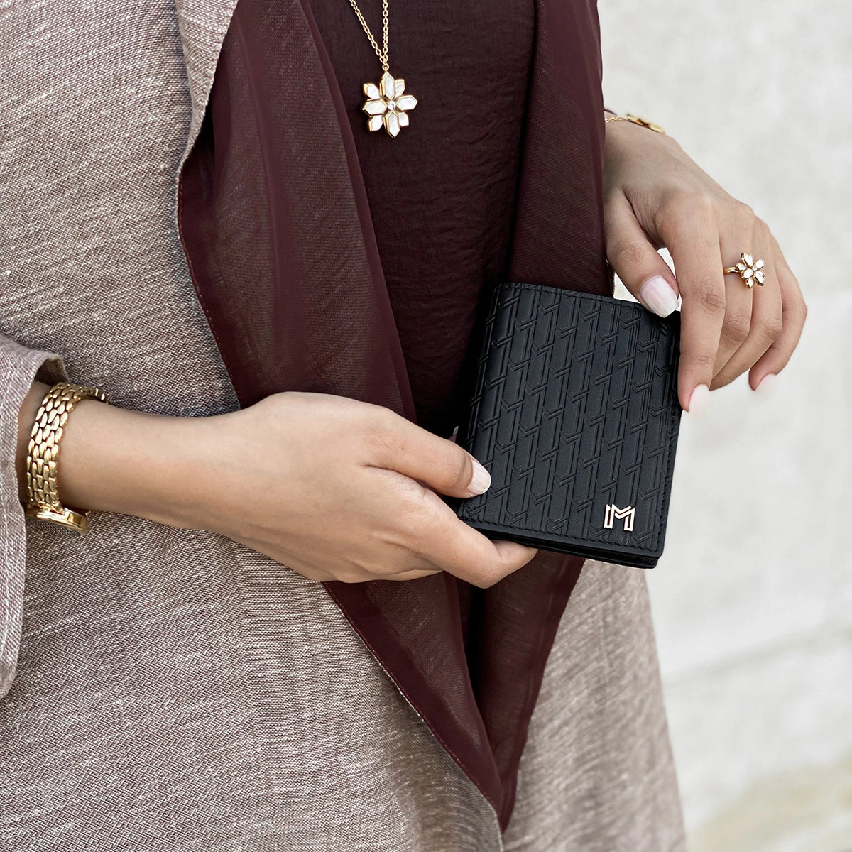 Italian Calfskin Leather Black / Gold