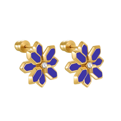 Lotus / Earrings Blue Gold