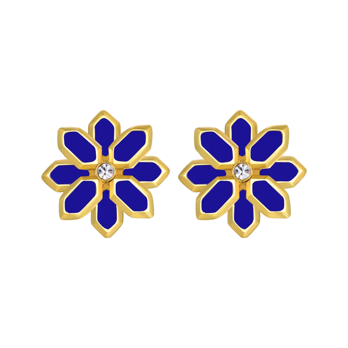 Lotus / Earrings Blue Gold