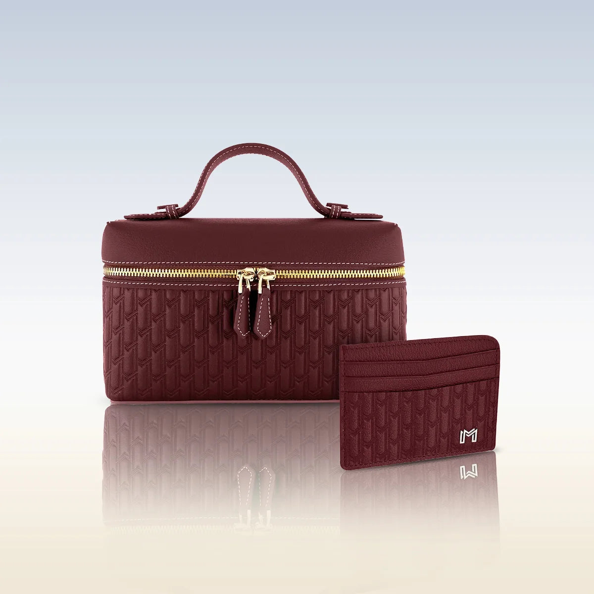 Maitha / Card Holder, Burgundy - Gift Set