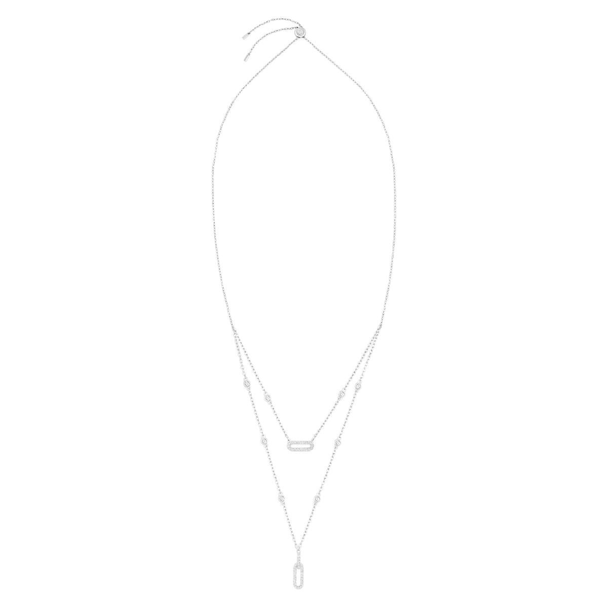 لينكس / قلادة بتصميم ثنائي باللون الفضي