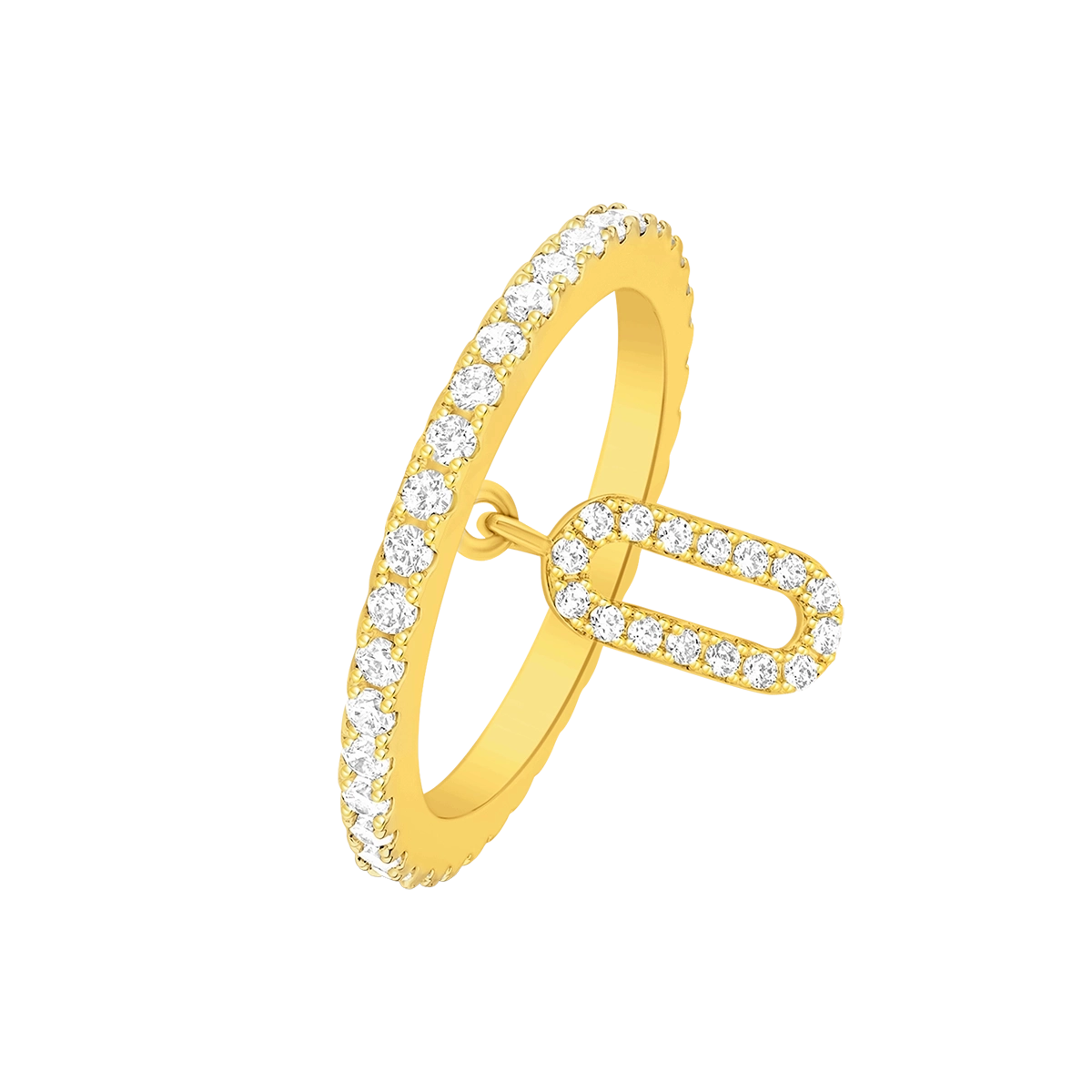 لينكس/ خاتم باللون الذهبي بتصميم ثنائي