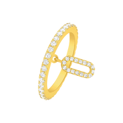 لينكس/ خاتم باللون الذهبي بتصميم ثنائي