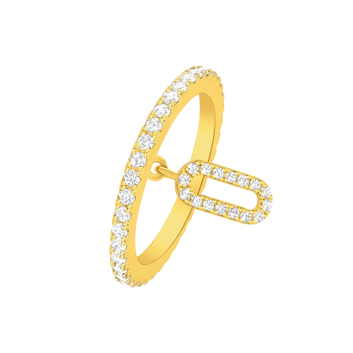 لينكس/ خاتم باللون الذهبي بتصميم ثنائي