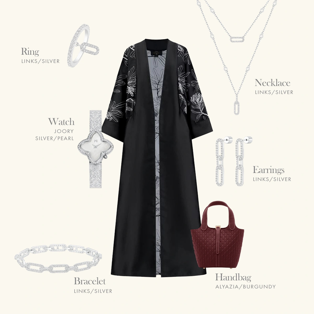 لينكس / أقراط طويلة باللون الفضي