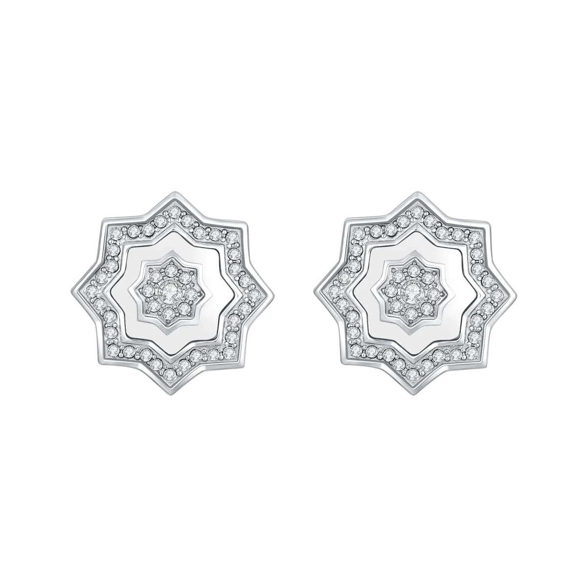 نجم / أقراط اللؤلؤ باللون الفضي