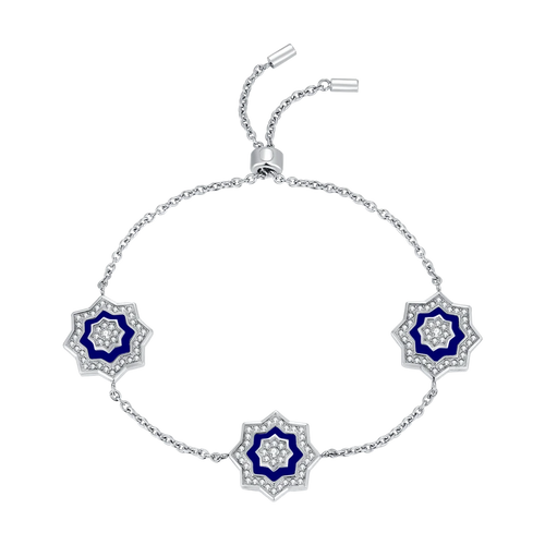 نجم / إسوارة اللؤلؤ باللون الازرق الفضي