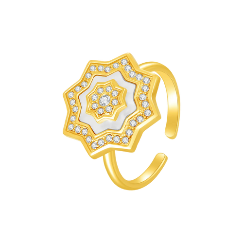 نجم / خاتم اللؤلؤ باللون الذهبي