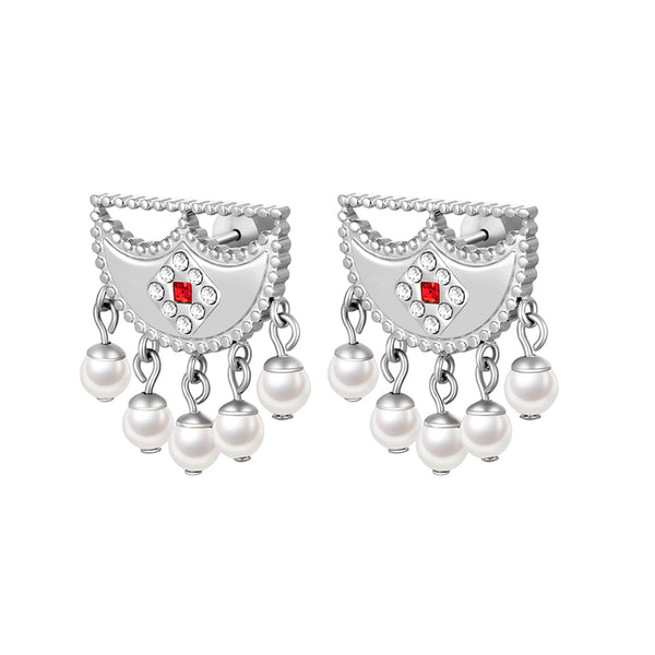 Shnaf / Earrings Pearl Silver
