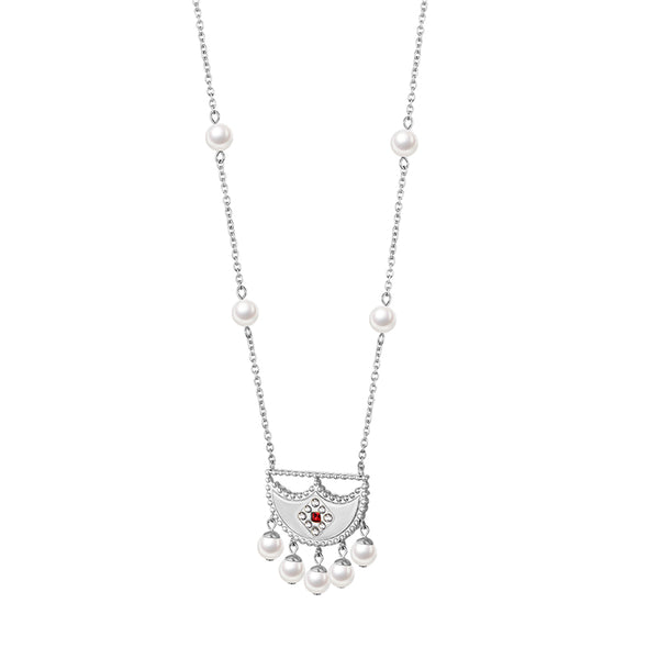 Shnaf / Necklace Pearl Silver