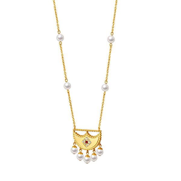 Shnaf / Necklace Pearl Gold