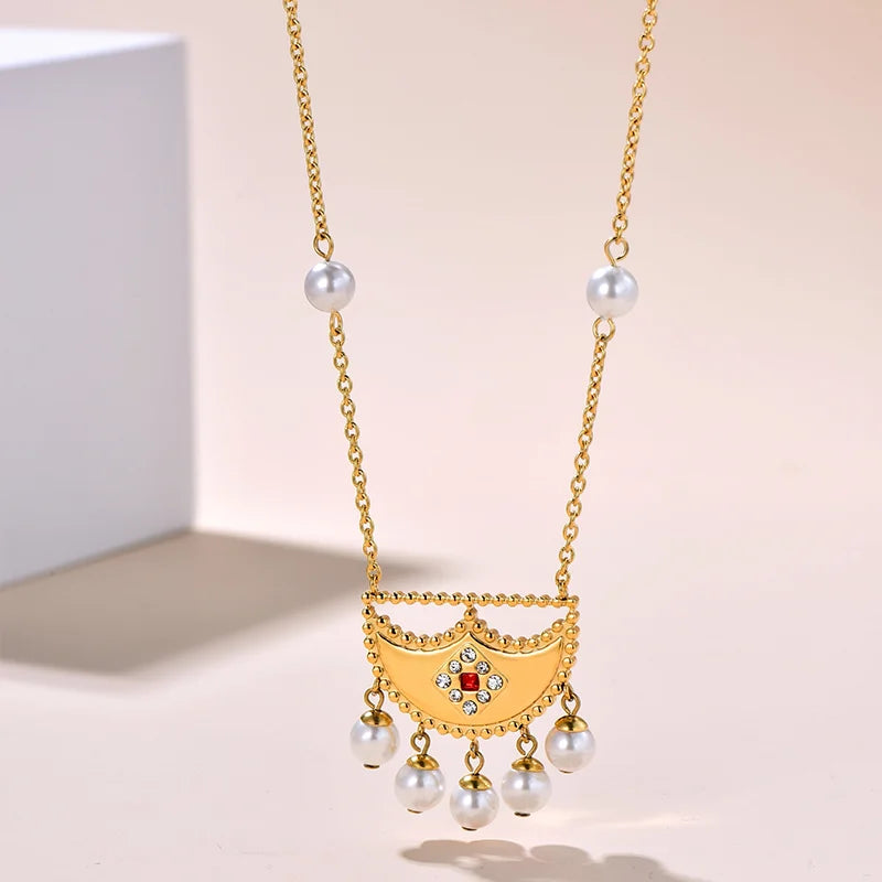 Shnaf / Necklace Pearl Gold