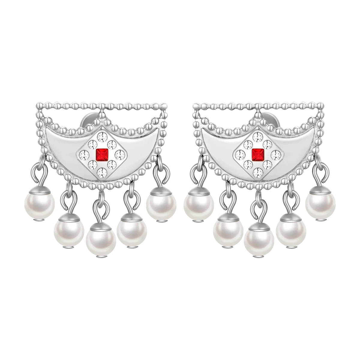 Shnaf / Earrings Pearl Silver