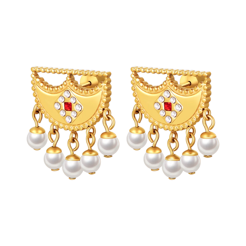 Shnaf / Earrings Pearl Gold
