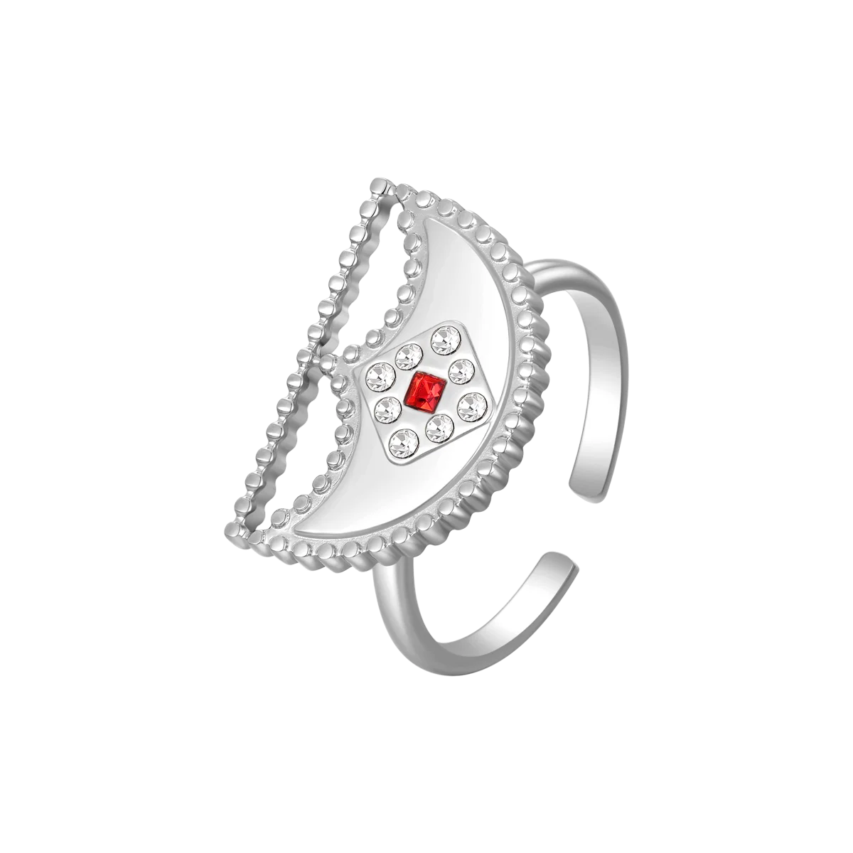 شناف / طقم اللؤلؤ باللون الفضي