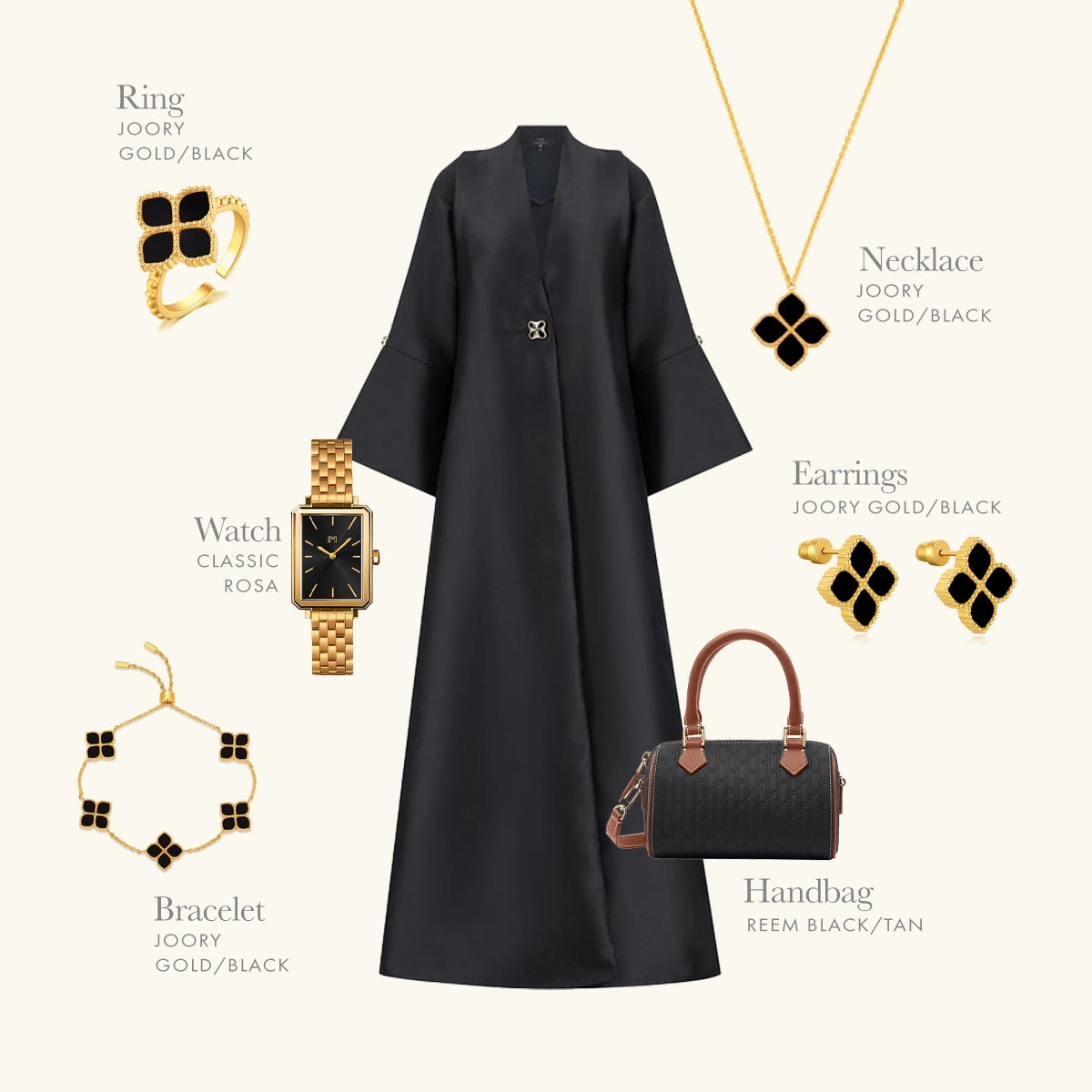 Joory / Necklace Black Gold