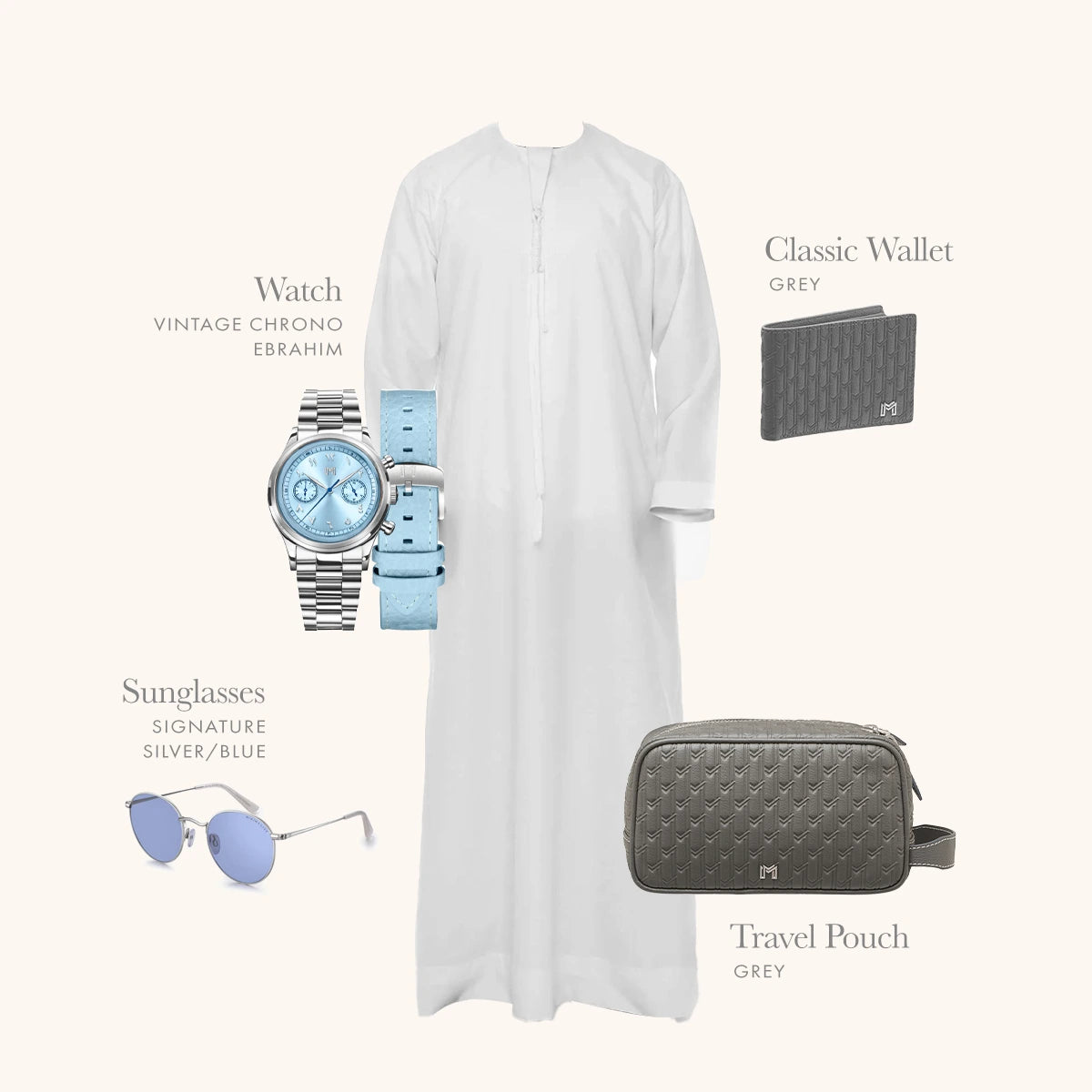 باوتش السفر رمادي / فضي