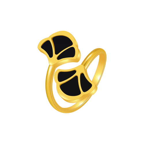 Tulip / Ring Black Gold