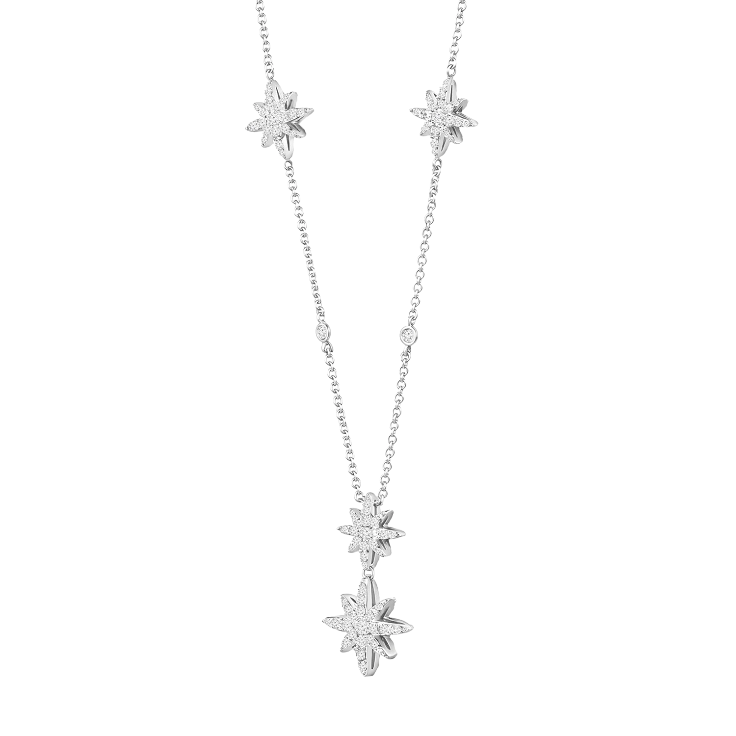 قلادة مون ستار بتصميم متعدد / اللون الفضي