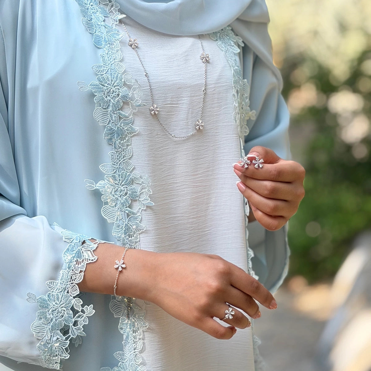 Daisy Flower / Simple Set Silver