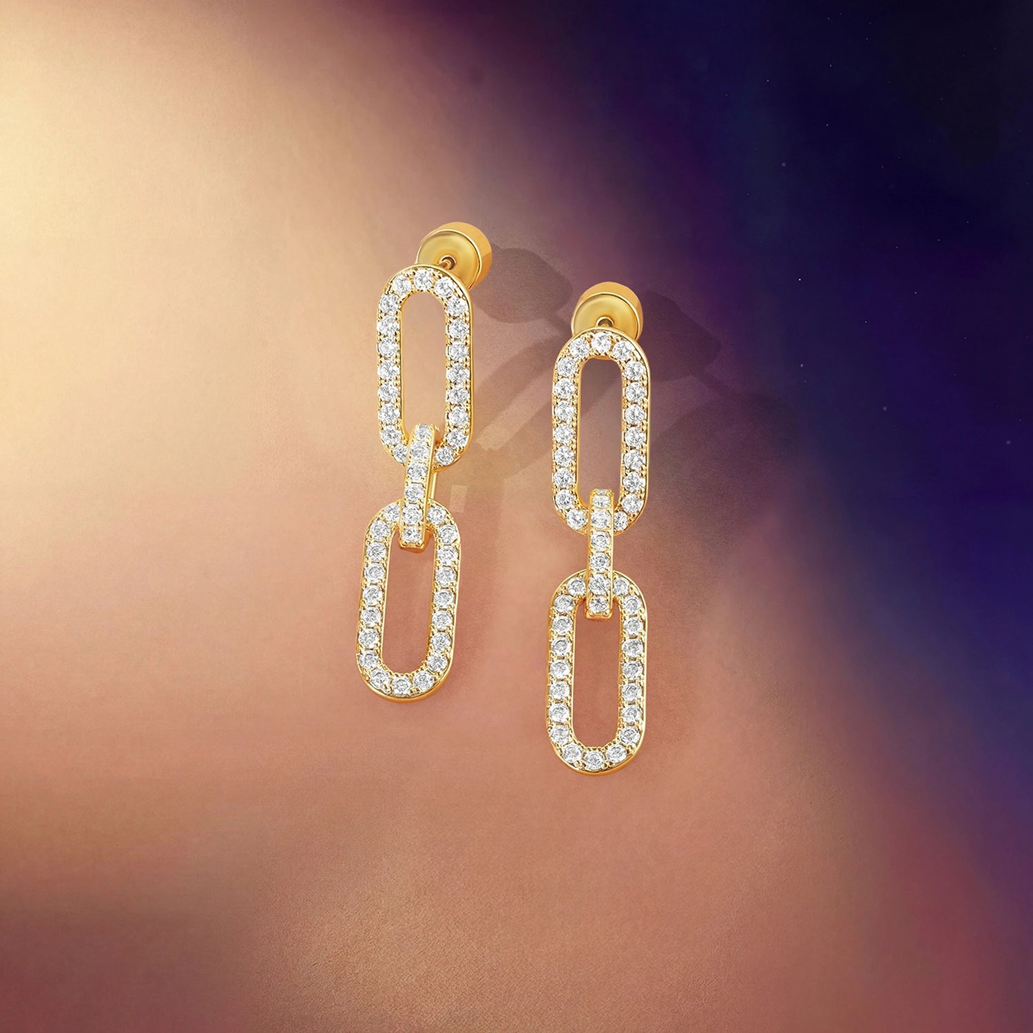 Links / Long Earrings Gold