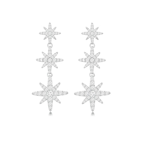 Moonstar / Triple Earrings Silver