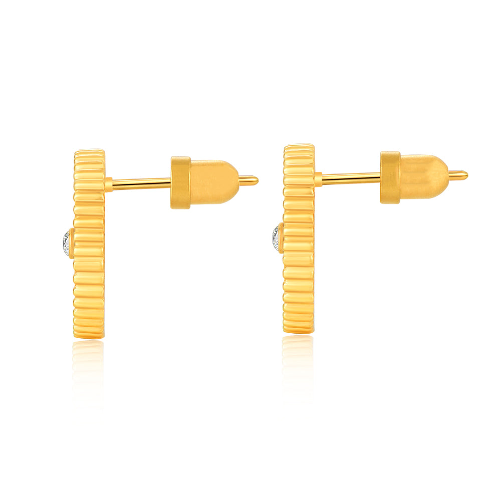 أميرة / أقراط الحجر الأحمر باللون الذهبي