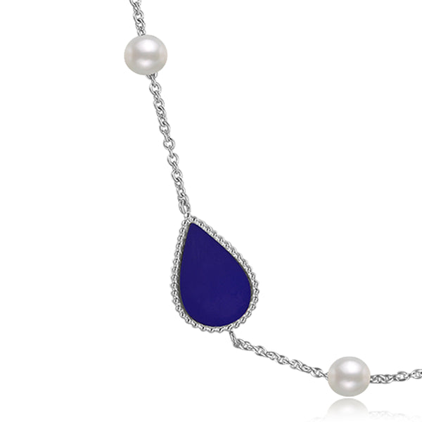 Drop / Necklace Blue Silver