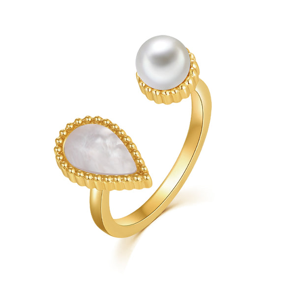 Drop / Ring Pearl Gold