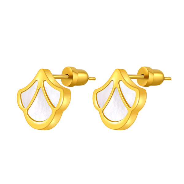 Tulip / Earrings Pearl Gold