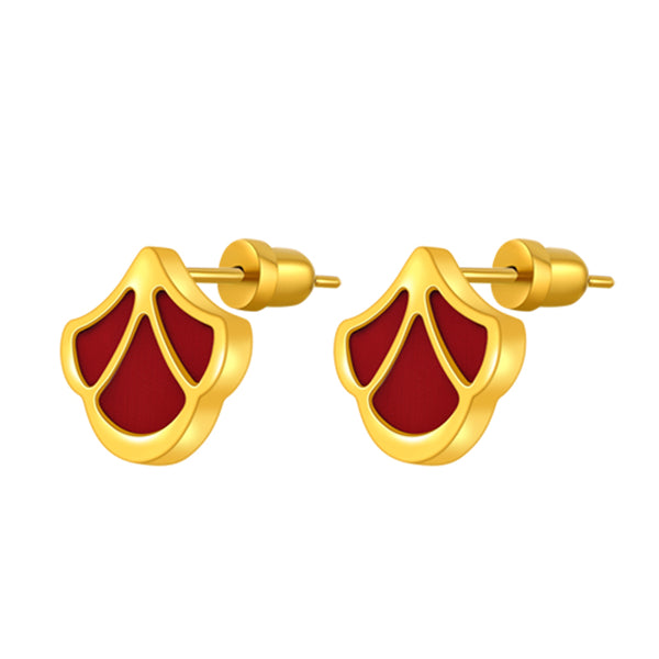 Tulip / Earrings Red Gold