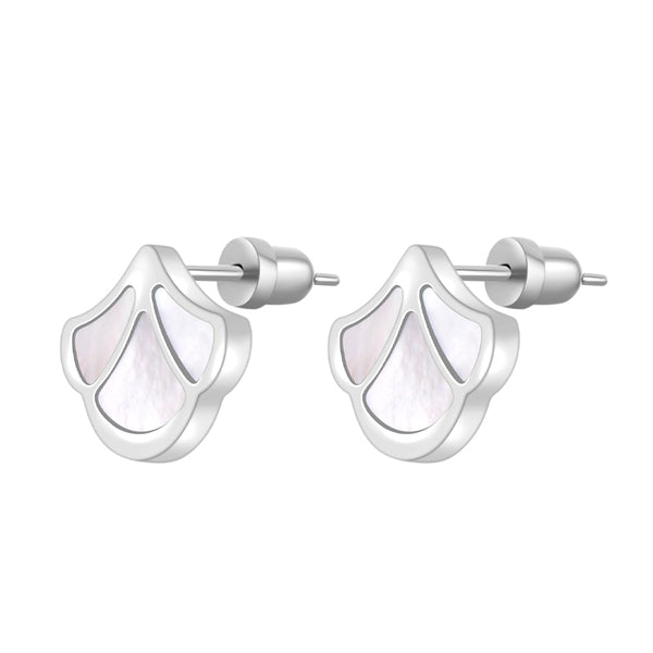 Tulip / Earrings Pearl Silver